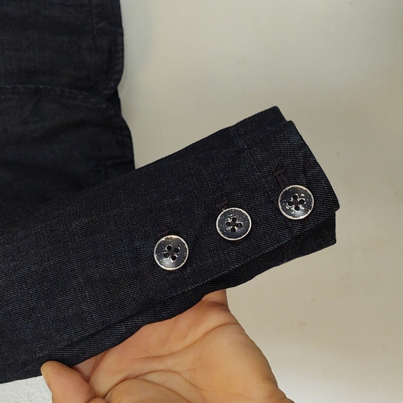 Anthro Pilcro and the Letterpress Dark Denim Blazer sz Med women - Picture 5 of 12